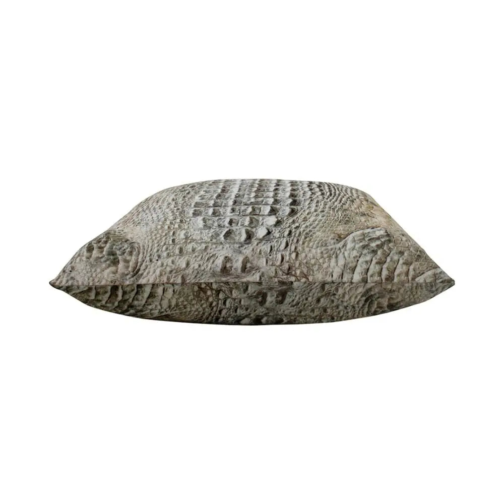 croco kussen fluweel wit 45×45