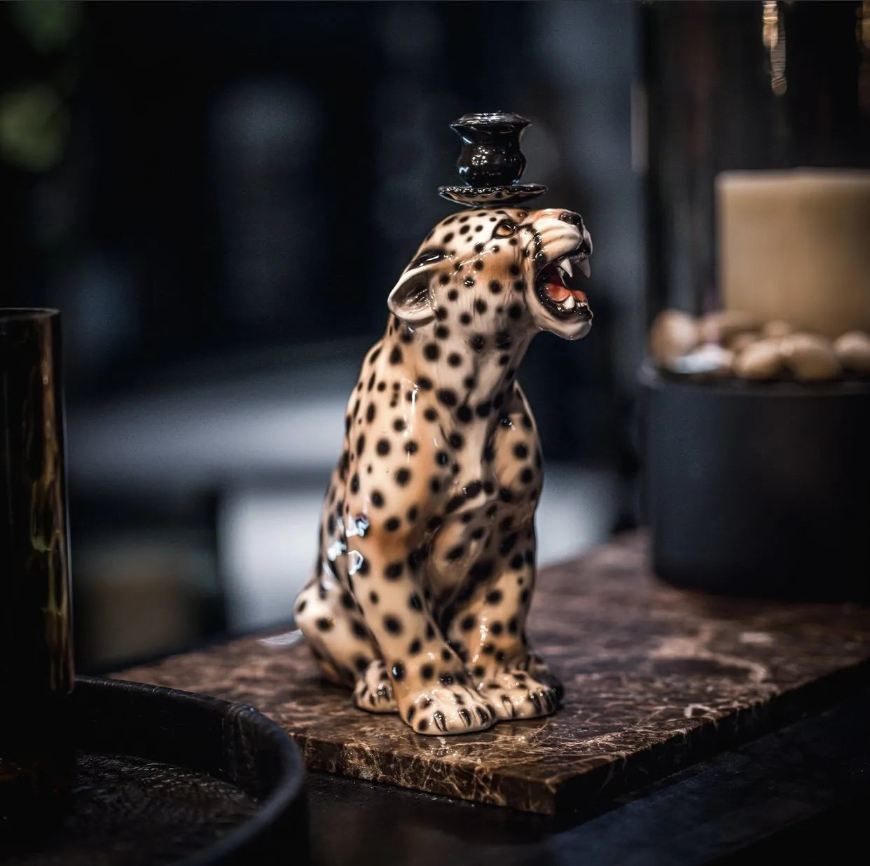 Kandelaar Cheetah 40cm