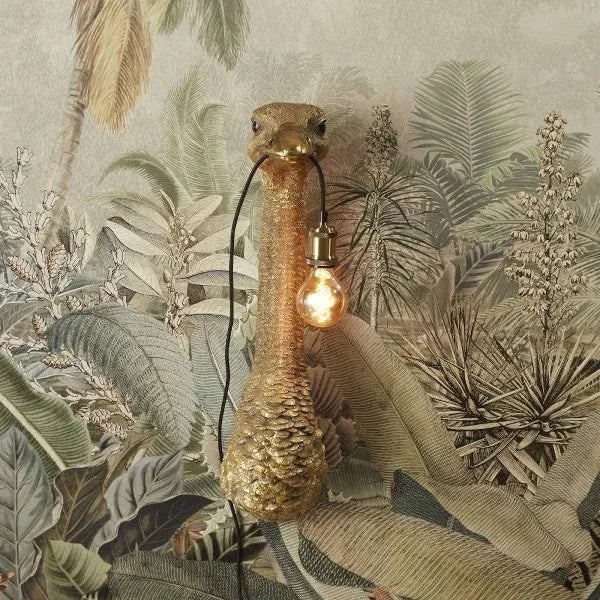 Wand Lamp Struisvogel, goud