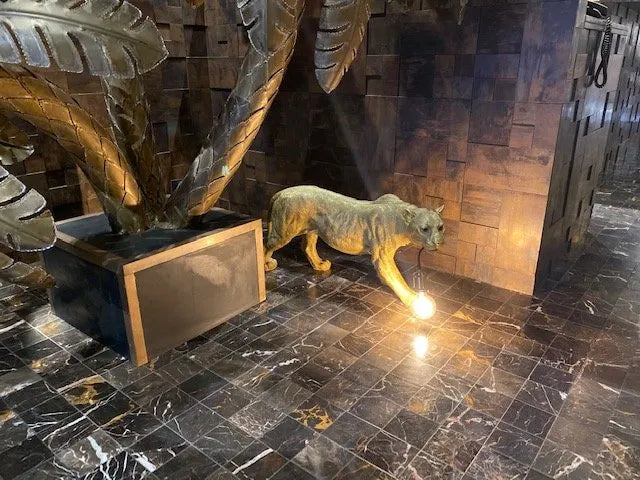 Luipaard lamp goud