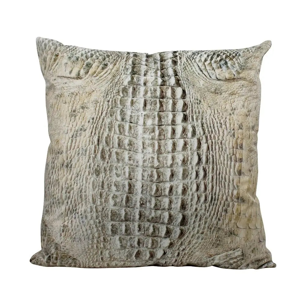 croco kussen fluweel wit 45×45
