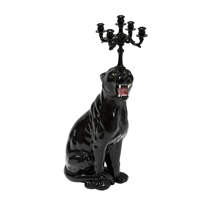 Beeld luipaard kandelaar 108cm Hoog